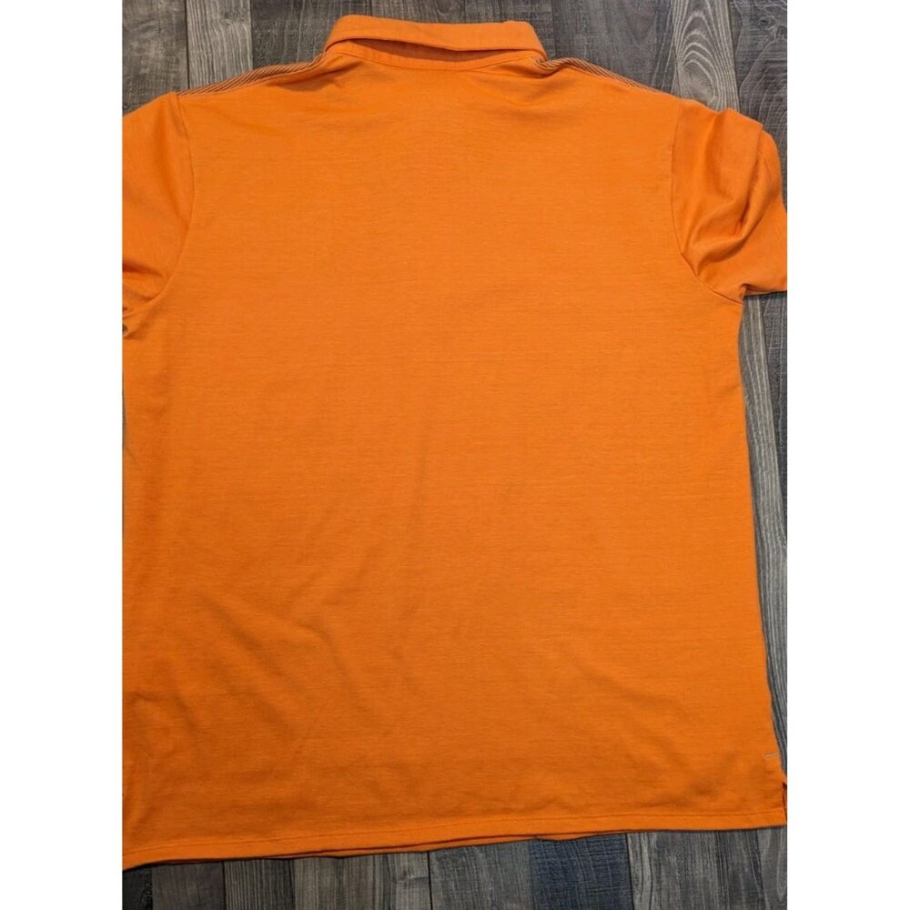 Mountain Hardware Mens XL Shirt Polo‎ Orange Striped Short Sleeve Outdoor - Picture 7 of 11
